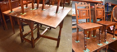 Lot 1297 - 18th Century Oak Gate Leg Table, 122cm by...