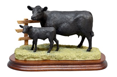 Lot 2118 - Border Fine Arts 'Aberdeen Angus Cow and Calf'...