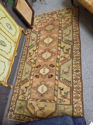 Lot 1168 - Melas Rug, the field with a column of diamond...