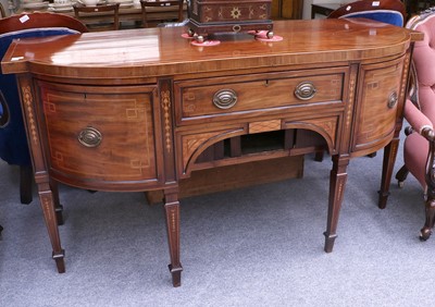 Lot 1269 - A George III Satinwood Inlaid Mahogany Bow...