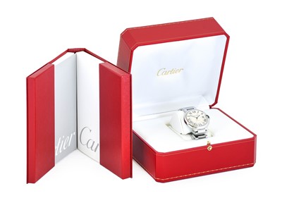 Lot 2116 - Cartier: A Stainless Steel Automatic Centre...