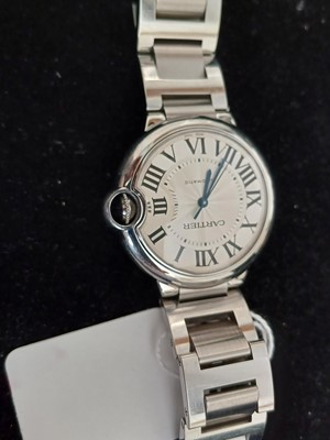 Lot 2116 - Cartier: A Stainless Steel Automatic Centre...