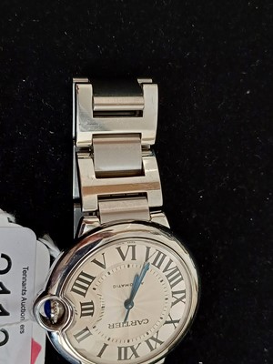 Lot 2116 - Cartier: A Stainless Steel Automatic Centre...