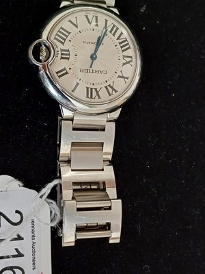 Lot 2116 - Cartier: A Stainless Steel Automatic Centre...