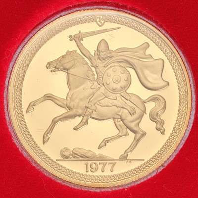 Lot 297 - Isle of Man, Four Coin Sovereign Set 1977,...