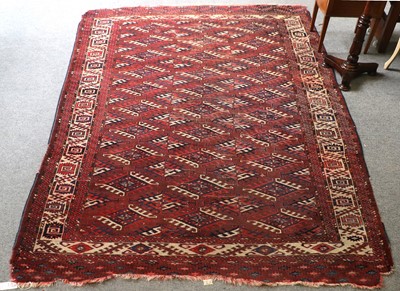 Lot 1131 - Yomut Carpet, 19th century, the pale aubergine...