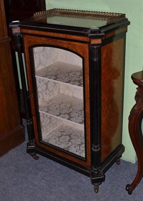 Lot 430 - A Victorian walnut and ebonised glazed cabinet