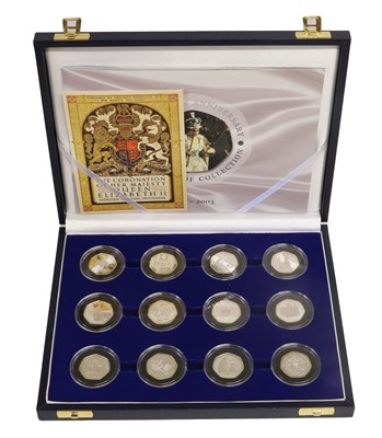 Lot 387 - Royal Mint, Coronation Anniversary Silver...