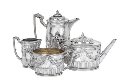 Lot 2075 - A Four-Piece Victorian Silver Tea-Service