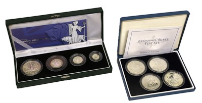 Lot 370 - UK, Silver Proof Britannia Collection 2001, 4...