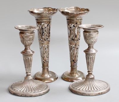 Lot 32 - A Pair of Victorian Silver Candlesticks, by...