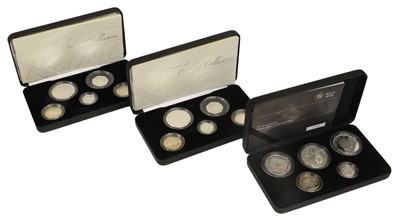 Lot 381 - 3x Royal Mint Silver Proof Sets, comprising;...