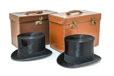 Lot 2022 - Bates Hatter, London Black Silk Top Hat in a...