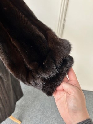 Lot 1007 - Blackglama Dark Mink Coat, of flared shaped...