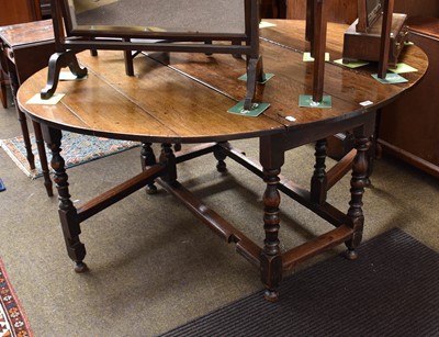 Lot 1369 - An 18th Century Oak Gateleg Table, 155cm by...