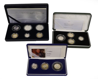 Lot 420 - 3x Royal Mint Silver Proof Sets, including;...