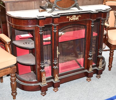 Lot 1264 - A Victorian Marble Topped Credenza, with gilt...