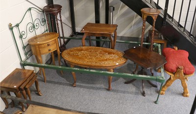 Lot 1404 - A Victorian Green Painted Single Bed Stead,...