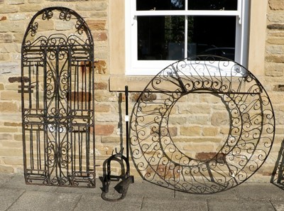 Lot 1201 - A Wrought Iron Garden Gate decorated with...