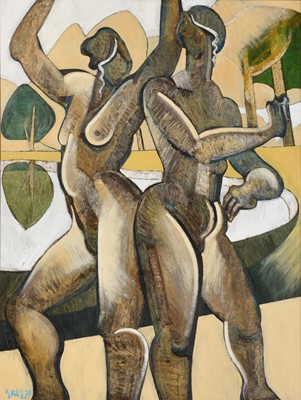 Lot Geoffrey Key (b.1941) "Park Dance" Signed and...