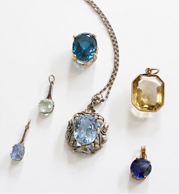 Lot 263 - A Blue Synthetic Spinel Pendant on Chain,...