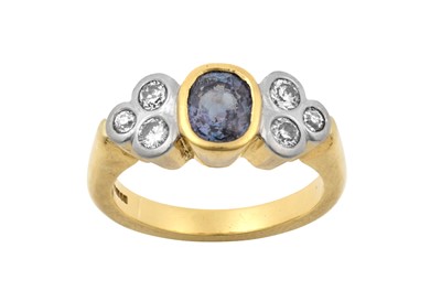 Lot 2366 - An 18 Carat Gold Alexandrite and Diamond Ring...