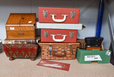 Lot 311 - An Edwardian Oak Stationary Cabinet, together...