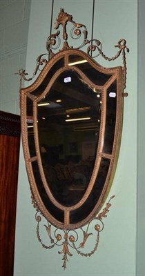 Lot 465 - A 19th century gilt framed shield shaped mirror