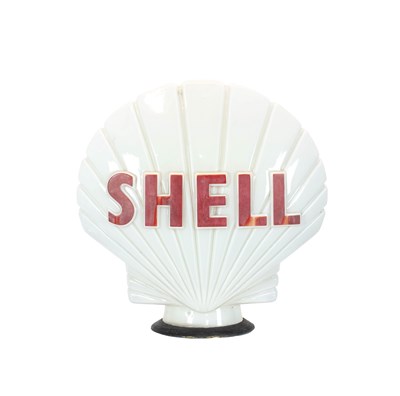 Lot 628 - SHELL: An Opaque Glass Petrol Pump Globe, with...
