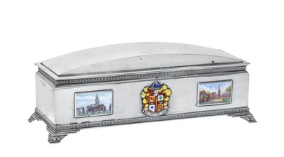 Lot 2091 - A George V Silver and Enamel Freedom-Casket