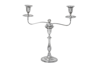 Lot A George III Silver Two-Light Candelabrum