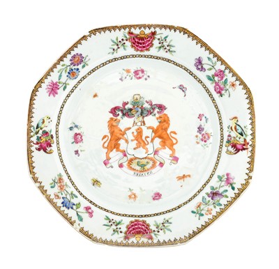 Lot 598 - A Chinese Armorial Porcelain Plate, Qianlong,...