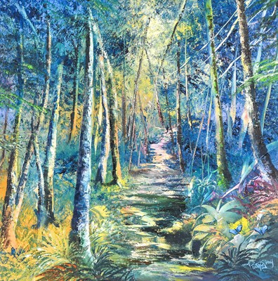 Lot 1082 - Philip Gray (b.1983) Path through a forest...