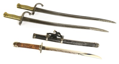 Lot 293 - Two French M1866 Chassepot Yataghan Sword...