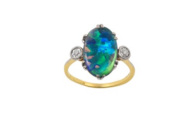 Lot 2348 - An Early 20th Century Black Opal and Diamond...