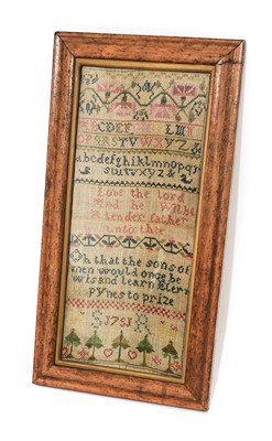 Lot 2061 - Alphabet and Verse Sampler Intialled SR and...