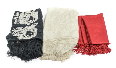 Lot 2251 - Three Early 20th Century Evening Shawls,...