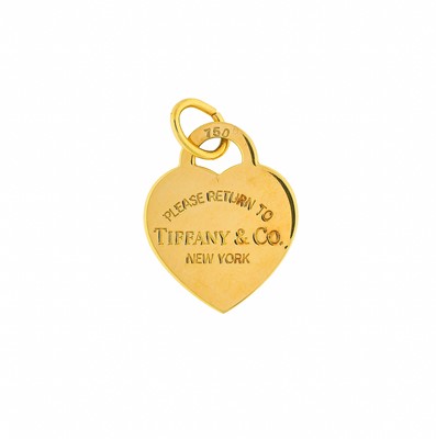 Lot 1068 - A Heart Pendant, by Tiffany & Co., engraved...