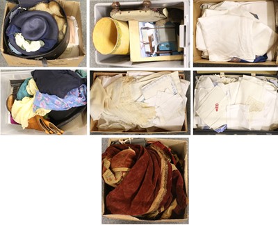 Lot 1218 - Assorted Textiles and Costume comprising white...