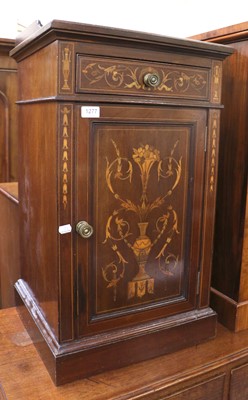 Lot 1277 - An Edwardian Inlaid Mahogany Pot Cupboard,...