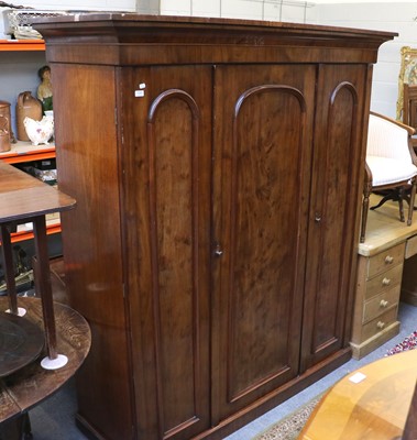 Lot 1265 - A Victorian Mahogany Wardrobe, fitted with...