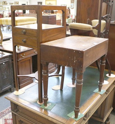 Lot 1272 - A George III Mahogany Washstand, together with...