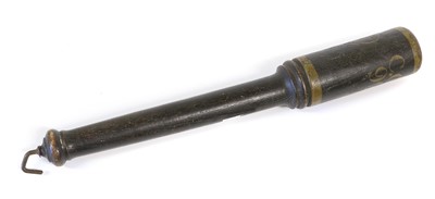 Lot 197 - A Victorian Ebonised Oak Truncheon, the short...