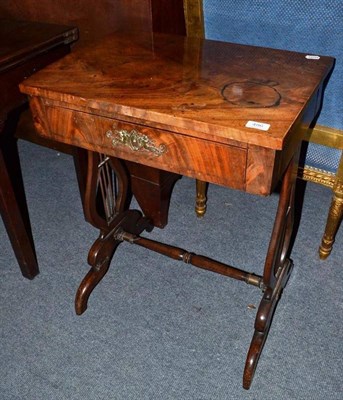 Lot 486 - A Victorian mahogany occasional table with single drawer and stretcher base