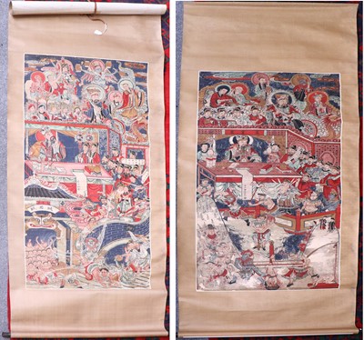 Lot 1330 - A Chinese "Hell Scroll", Qing dynasty, painted...