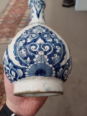 Lot 571 - A Delft Bottle Vase, circa 1700, of fluted...