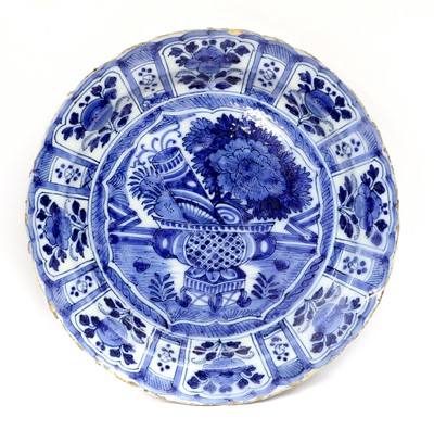 Lot 572 - A Delft Dish, circa 1700, in Kraak style,...