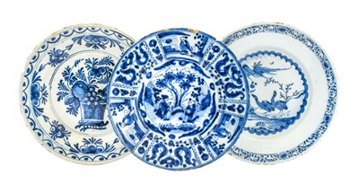 Lot 574 - A Delft Plate, De Twee Scheepjes Factory, 1750-...