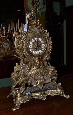 Lot 491 - Brass mantel clock