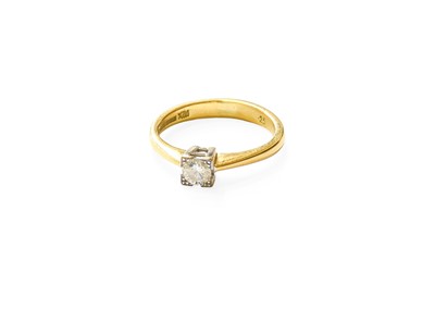 Lot 348 - An 18 Carat Gold Diamond Solitaire Ring, the...